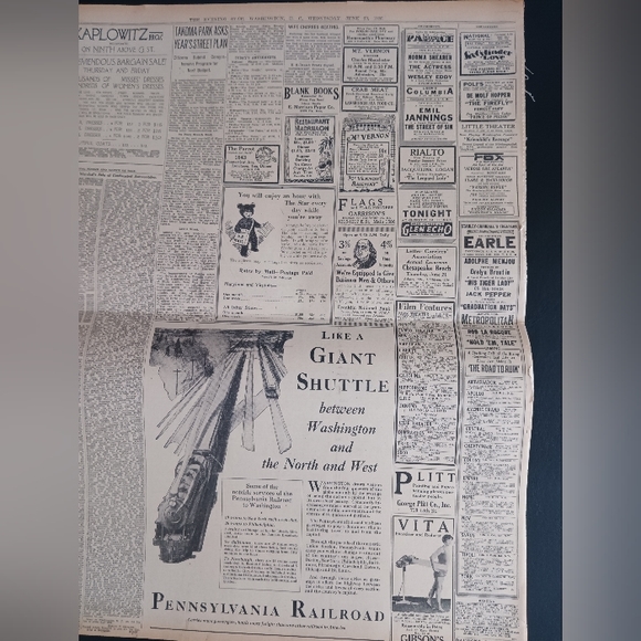 The Evening Star - Washington D.C. June 20, 1928 Original Newspaper - Picture 7 of 13